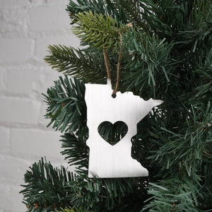 Minnesota Metal Ornament w/ Heart - sota clothing